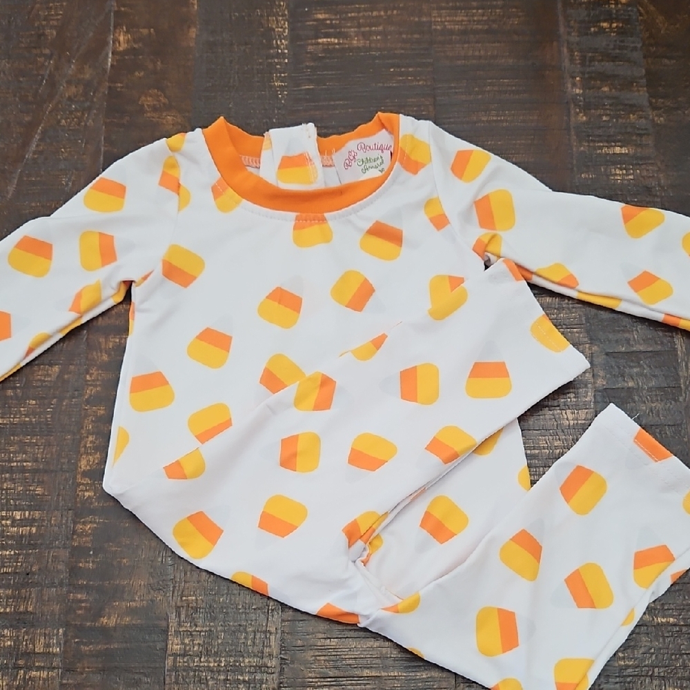 Candy Corn Print Pajama Set